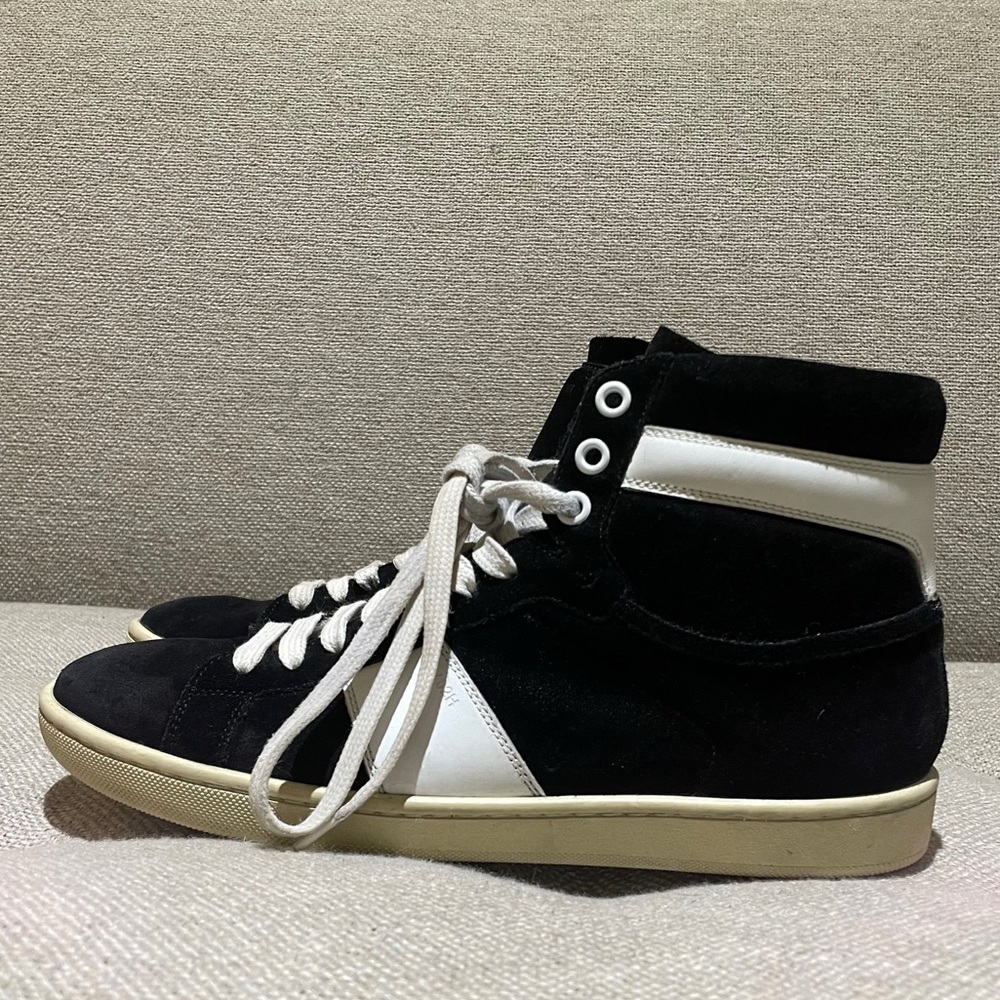 Saint Laurent Court Classic Suede High-Top Sneakers